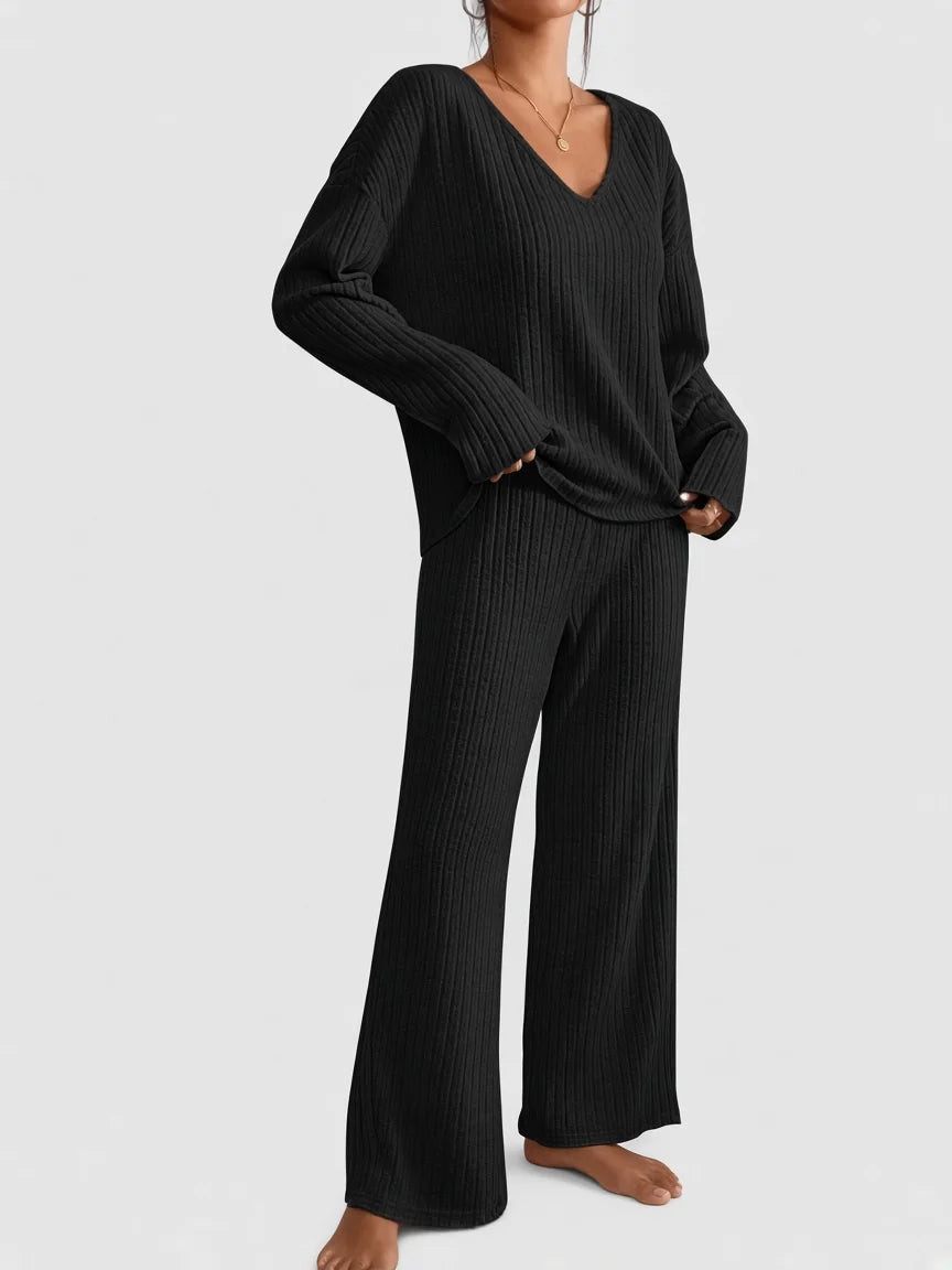 Evangeline Ribbed Knit Lounge Set