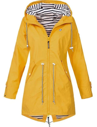 Sabrina Hooded Rain Jacket in Yellow