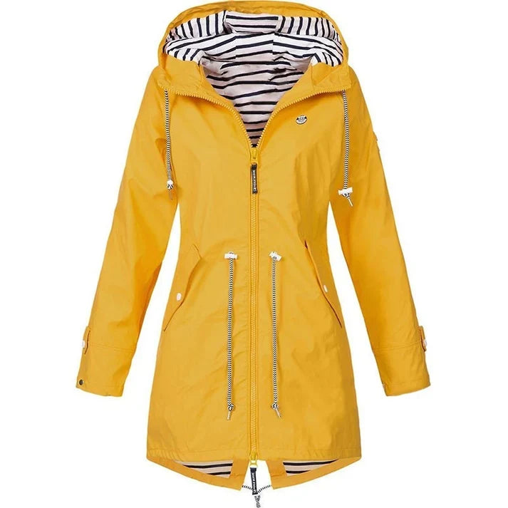 Sabrina Hooded Rain Jacket in Yellow