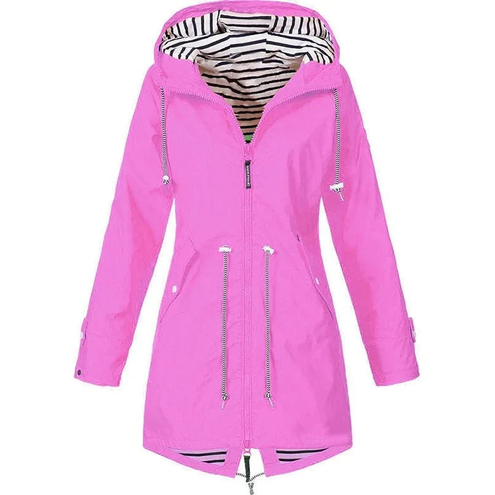 Sabrina Hooded Rain Jacket in Pink