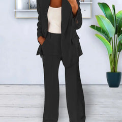 Gisela blazer and pants set in Black, worn