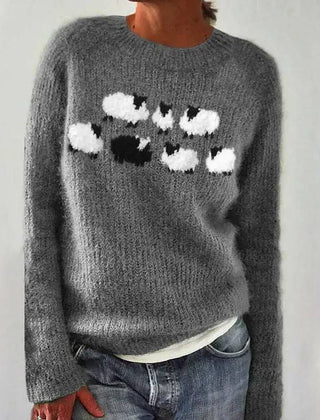 Gray Poppy™ - Retro Cozy Sweater
