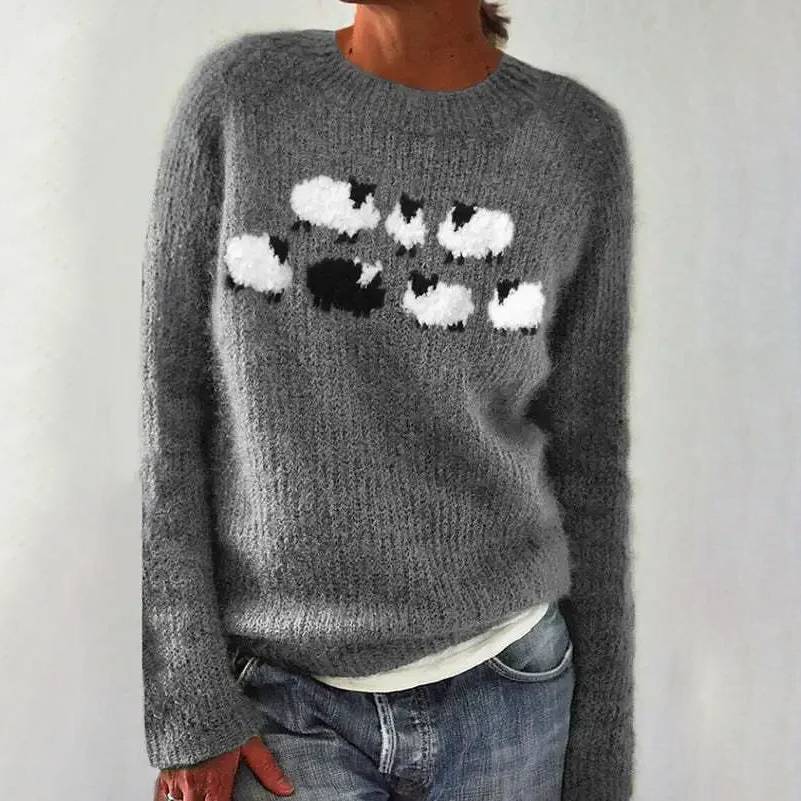 Gray Poppy™ - Retro Cozy Sweater