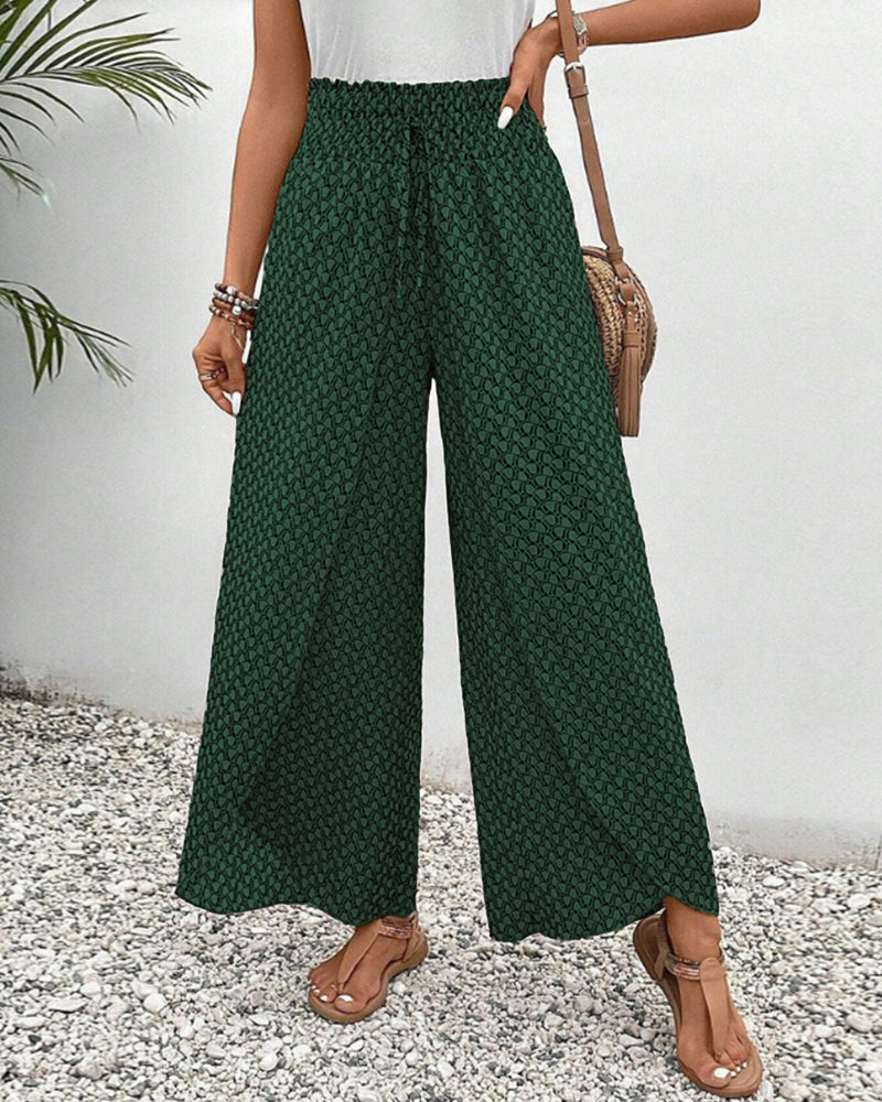 Green Mavilda | Elegant Wide-Leg Trousers for Women | Smart Casual