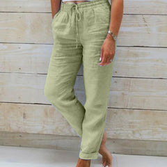 Green Rachel | Drawstring Wide-Leg Pants for Women | Casual Comfort