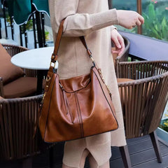 Hobo Shoulder Bag with Pouch in Brown
