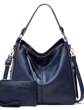 Hobo Shoulder Bag with Pouch in Navy