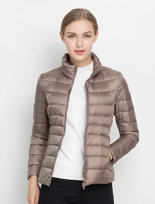 Ilse Lightweight Puffer Jacket in Taupe