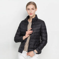 Ilse Lightweight Puffer Jacket in Black