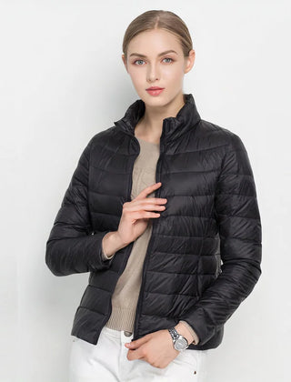 Ilse Lightweight Puffer Jacket in Black
