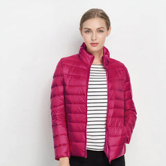 Ilse Lightweight Puffer Jacket in Fuchsia