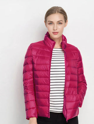 Ilse Lightweight Puffer Jacket in Fuchsia