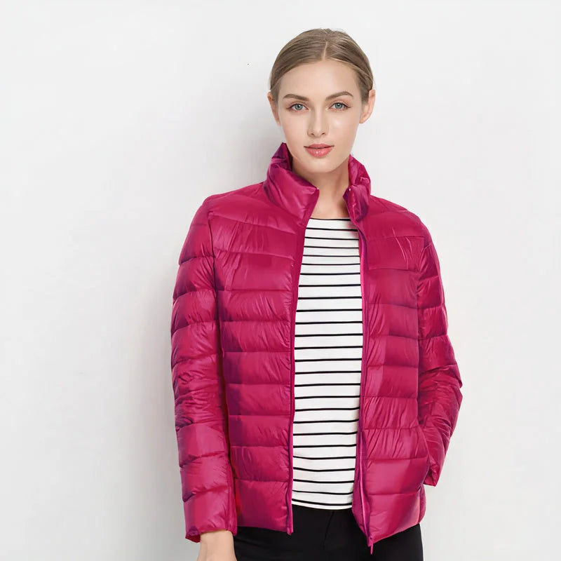 Ilse Lightweight Puffer Jacket in Fuchsia