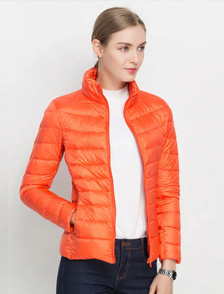 Ilse Lightweight Puffer Jacket in Orange