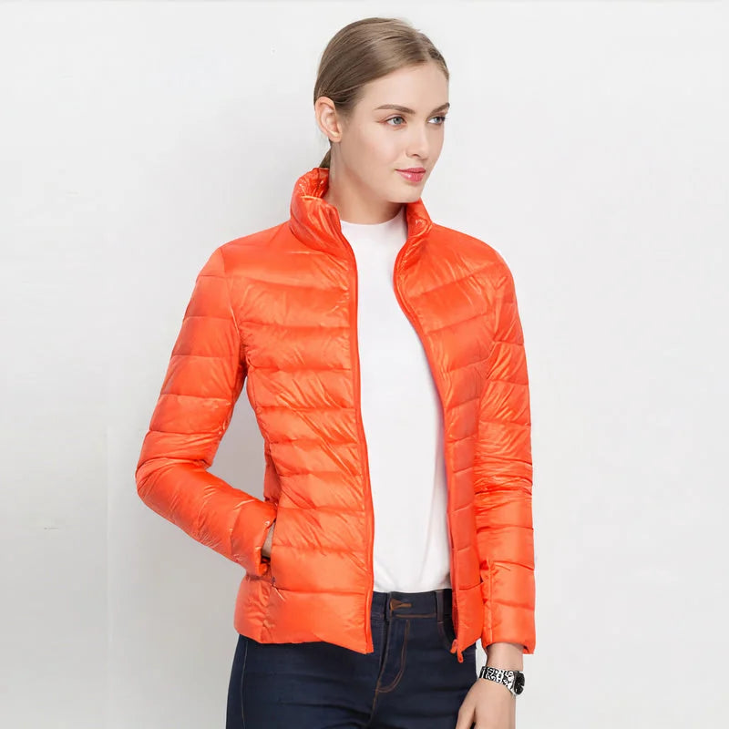 Ilse Lightweight Puffer Jacket in Orange