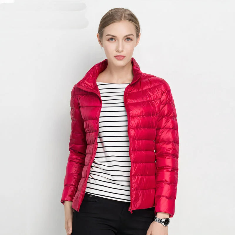 Ilse Lightweight Puffer Jacket in Red