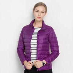 Ilse Lightweight Puffer Jacket in Purple