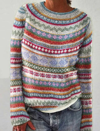 Ines Multicolor Stripe Sweater, Cool Multicolor