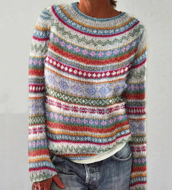 Ines Multicolor Stripe Sweater, Cool Multicolor