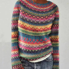 Ines Multicolor Stripe Sweater, Rainbow Multicolor