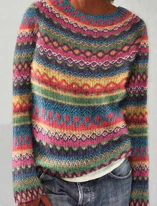 Ines Multicolor Stripe Sweater, Rainbow Multicolor