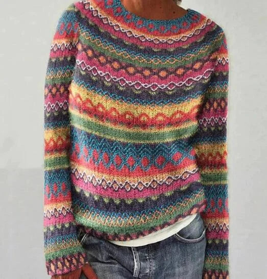Ines Multicolor Stripe Sweater, Rainbow Multicolor