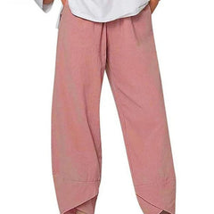 Pink Bryndis | Cotton Linen Wide-Leg Pants for Women | Summer Casual