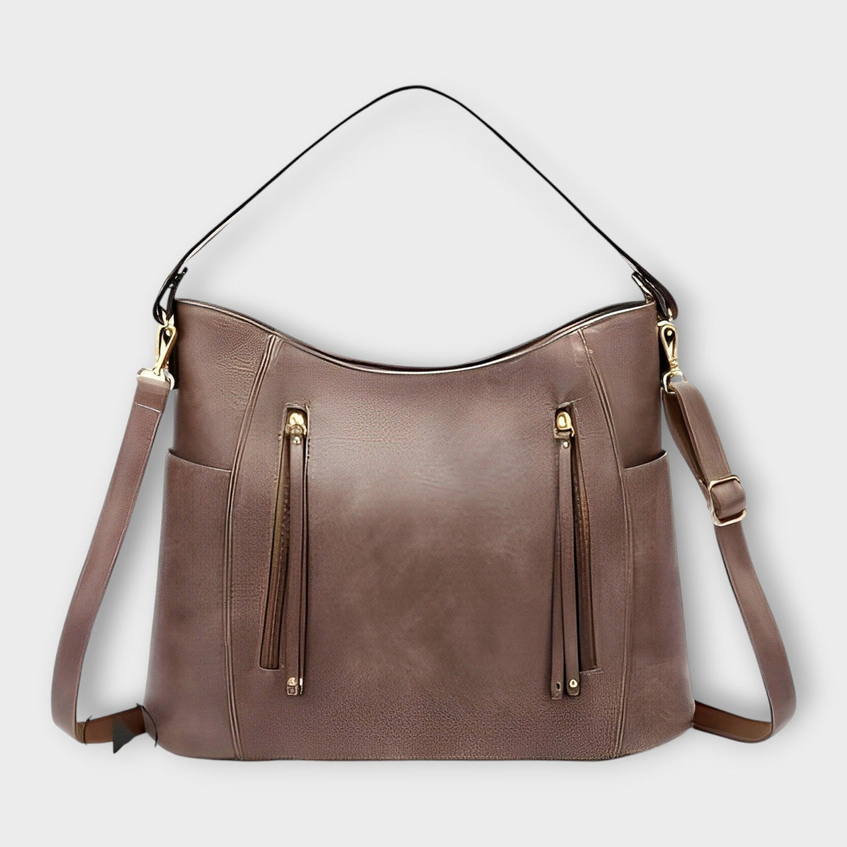 Light Gray Olivia - Vintage-inspired Elegant Women's Handbag