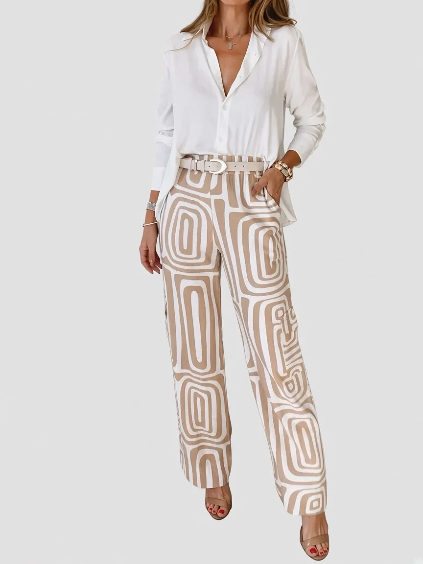 Liora | Printed Wide-Leg Two-Piece Summer Set for Women
