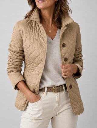 Loredana Lightweight Quilted Jacket in Tan