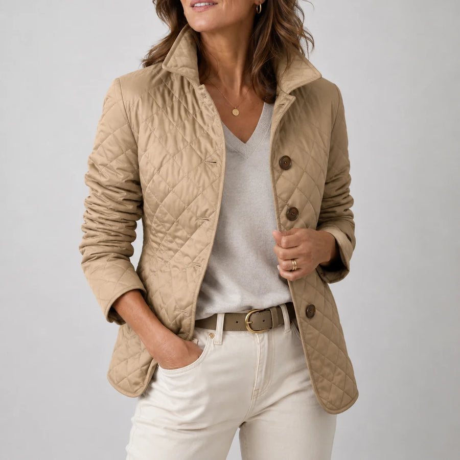 Loredana Lightweight Quilted Jacket in Tan