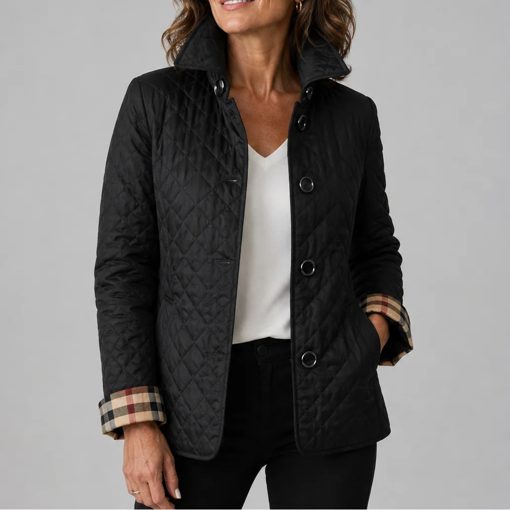 Loredana Lightweight Quilted Jacket in Black