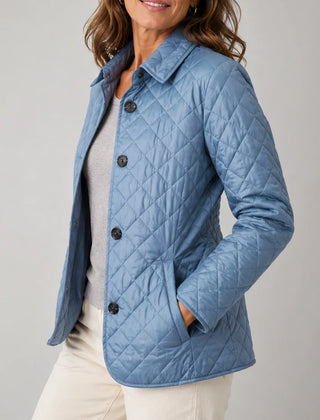 Loredana Lightweight Quilted Jacket in Light Blue