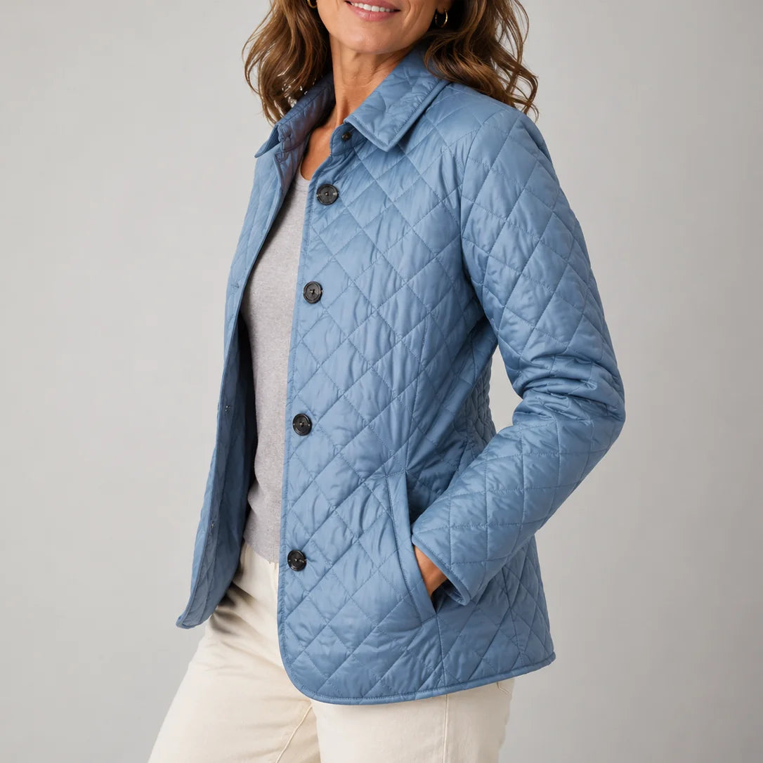 Loredana Lightweight Quilted Jacket in Light Blue