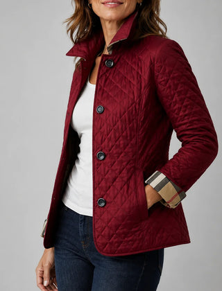 Loredana Lightweight Quilted Jacket in Wine Red