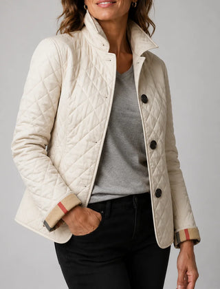 Loredana Lightweight Quilted Jacket in Cream