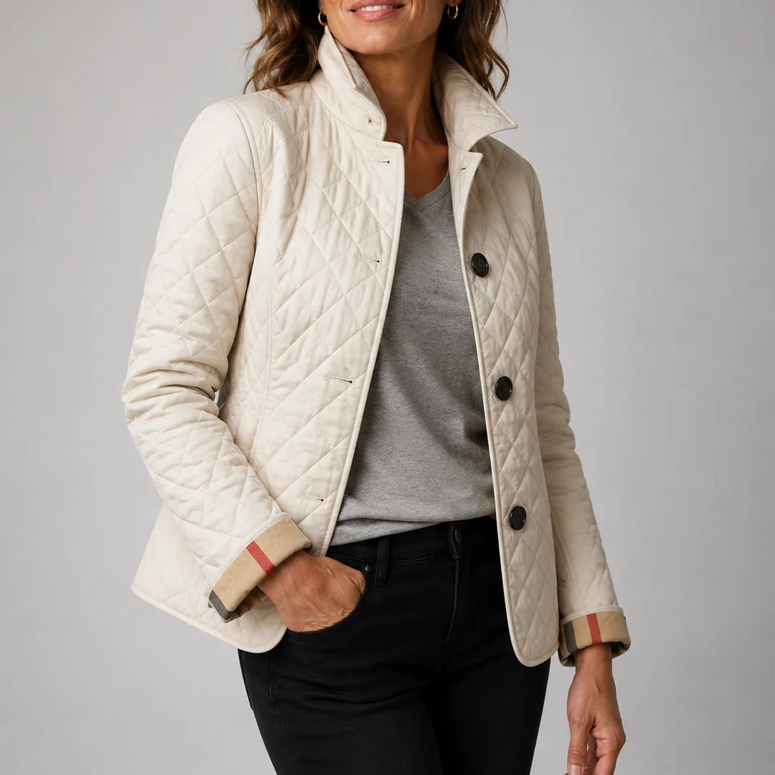 Loredana Lightweight Quilted Jacket in Cream
