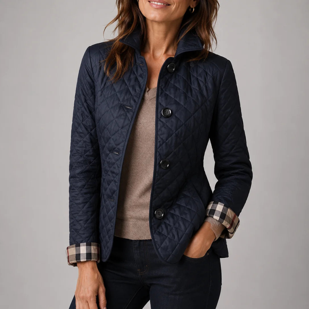 Loredana Lightweight Quilted Jacket in Navy