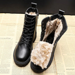 Marguerite lace-up ankle boots in Black