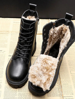 Marguerite lace-up ankle boots in Black