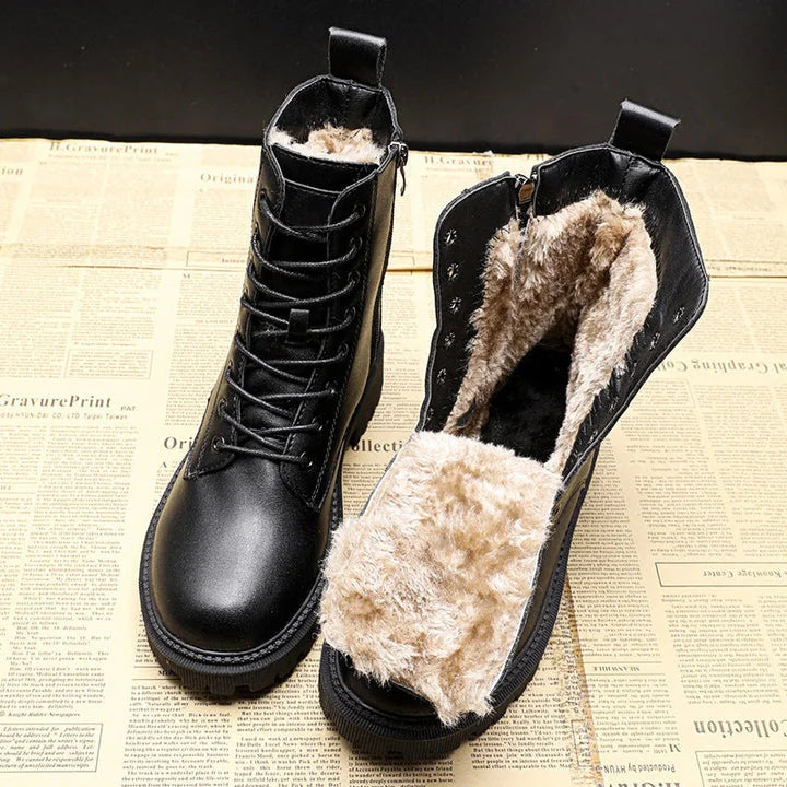 Marguerite lace-up ankle boots in Black