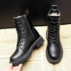Marguerite lace-up ankle boots in Black