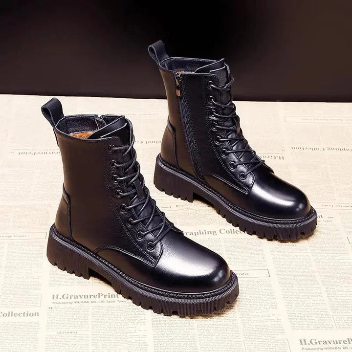Marguerite lace-up ankle boots in Black