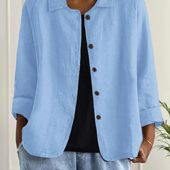 Marilla Classic Shirt Cardigan in Light Blue