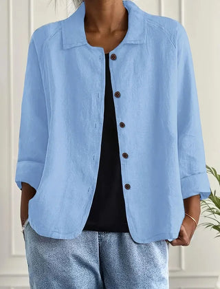 Marilla Classic Shirt Cardigan in Light Blue