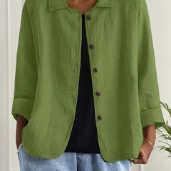 Marilla Classic Shirt Cardigan in Green