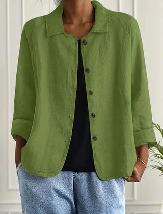 Marilla Classic Shirt Cardigan in Green