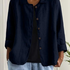 Marilla Classic Shirt Cardigan in Dark Blue