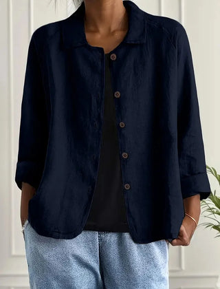 Marilla Classic Shirt Cardigan in Dark Blue