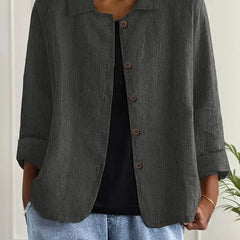 Marilla Classic Shirt Cardigan in Dark Gray